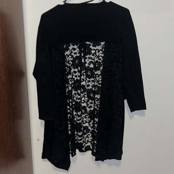 Lane Bryant Black lace open back cardigan - Picture 4 of 4
